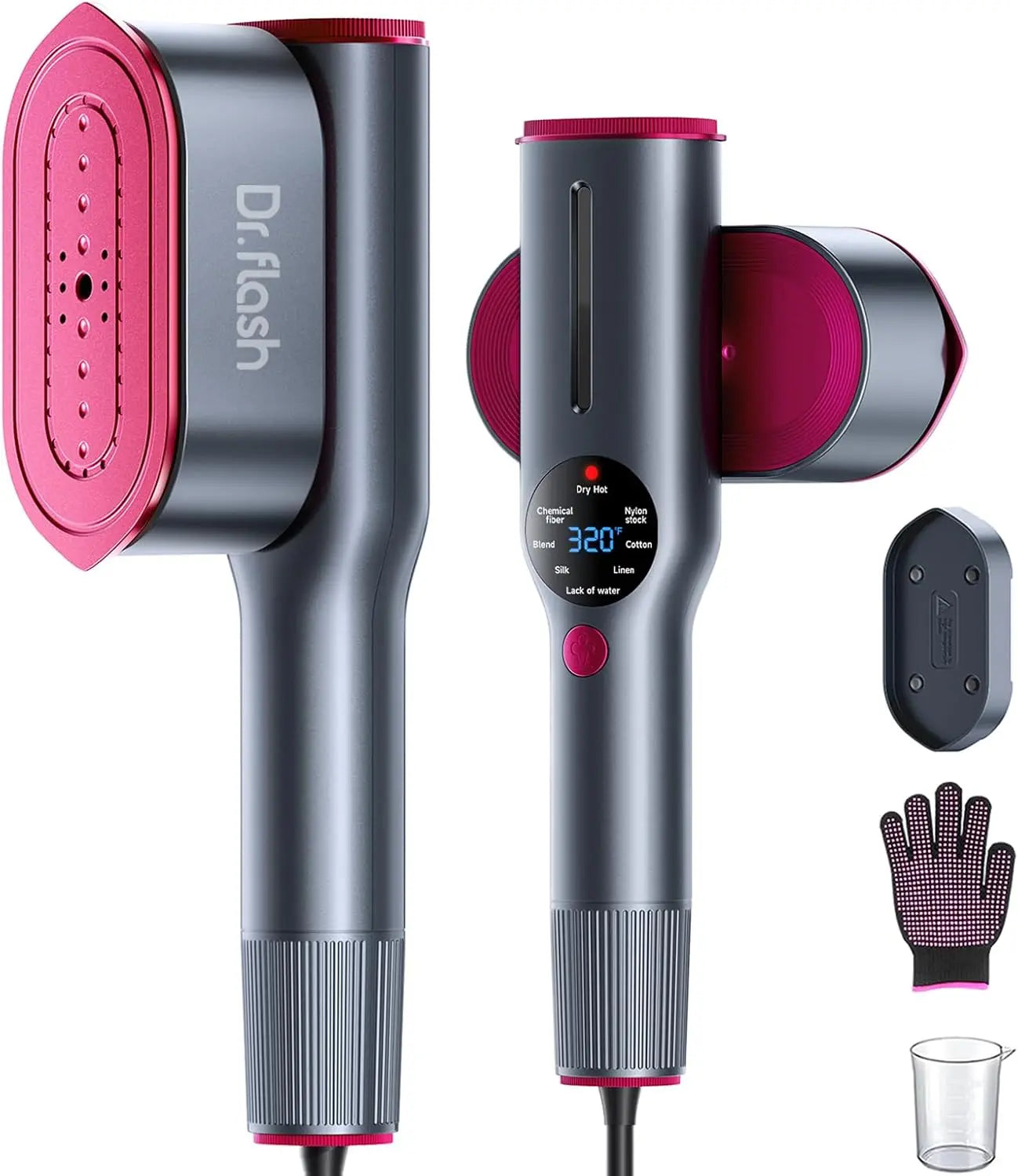 2-in-1 Steamer & Iron for Clothes,15s Fast Heat-up 1200W Portable Handheld Garment Steamer,Travel Size with Large Ceramic Heat