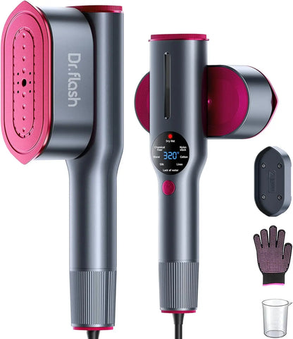 2-in-1 Steamer & Iron for Clothes,15s Fast Heat-up 1200W Portable Handheld Garment Steamer,Travel Size with Large Ceramic Heat